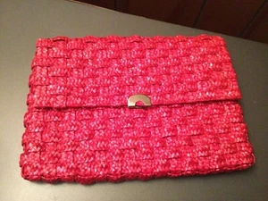Red Weave Handtasche Clutch Purse Vintage gebraucht - Bild 1 von 7