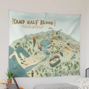 Camp Half-Blood Map Tapestry, Percy Jackson Wall Tapestry, Poseidon, Demigod - Picture 1 of 6