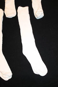 White Slouch Knee Scunchie Socks School Hooters uniform Nurse Halloween Costume - Picture 1 of 7