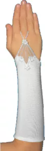 Kommunionhandschuhe Handschuhe zur Erstkommunion Strass Spitze Glitzer KA-54 - Bild 1 von 1