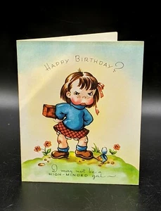 Unsigned Vintage Greeting Card Grumpy Girl Heavenly BIRTHDAY Angel Wings POP UP - Picture 1 of 7