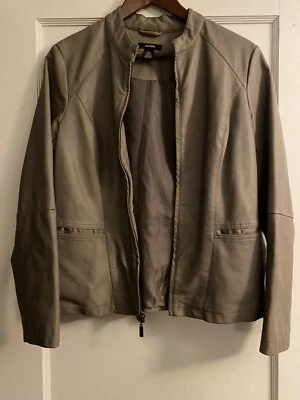 Chaqueta blazer gris imitación cuero ALFANI para mujer Foto 1 de 4