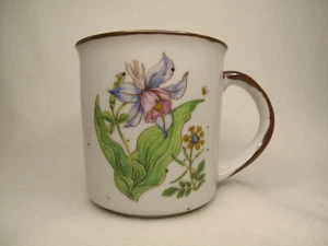 VTG 1975 Enesco Floral Flair Fine China Speckled Coffee/Tea/Mug/Cup/Purple Pink - Picture 1 of 9