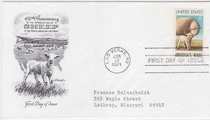 TurtlesTradingPost- Wool Industry- Sheep #1423 FDC 1971- Artmaster Cachet - Picture 1 of 1