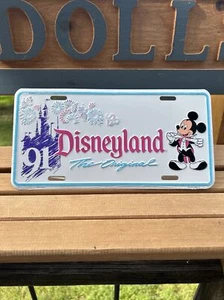 Vintage NEW Disneyland 1991 The Original License Plate Mickey Mouse Metal Sealed - Picture 1 of 4