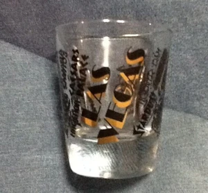 Las Vegas Souvenir Shot Glass ● Vintage 1960's  ●  Over 20 Casinos Listed - Picture 1 of 8