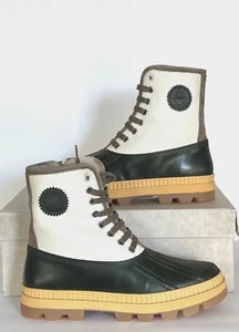 Jimmy Choo Oskar Flat Shearling Lined Duck Hiking Boot Green Size US 9 EU 40 - Picture 1 of 4