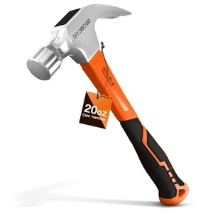 Martillo de garra 20 oz acero fibra de vidrio sólido mango recto eje goma forjado Reino Unido - Imagen 1 de 6