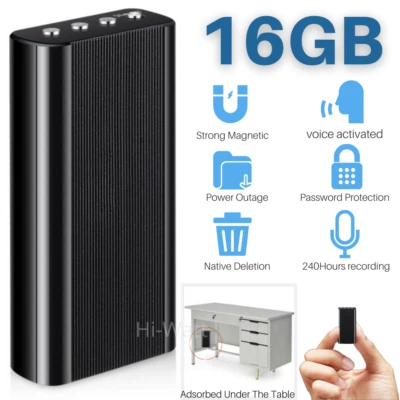 240 Hr Spy Mini MP3 Digital Voice Activated Recorder 16GB Audio Recording Device - Image 1 of 4