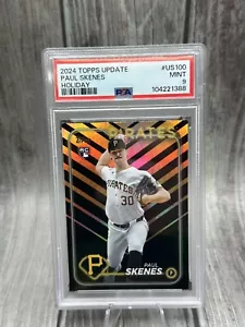 2024 Topps Update Series - Paul Skenes #US100 Holiday Parallel Pirates RC PSA 9 - Picture 1 of 10