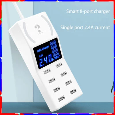 Intelligent multi-interface 8USB+ non-slip pad charger Fast desktop hub charging - Image 1 of 4