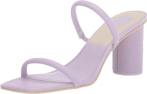 Dolce Vita Noles Lilac Stella Slip On Squared Open Toe Strappy Heeled Sandals - Picture 1 of 6