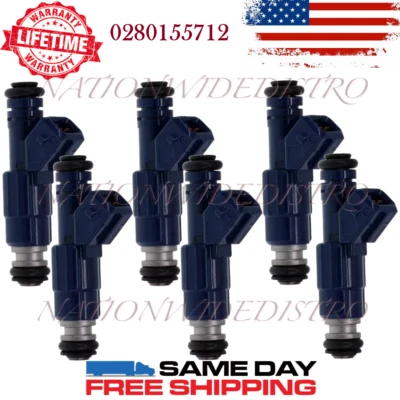 6x Inyectores de combustible Bosch OEM para 96-03 Cadillac Catera Saab 9-5 9000 3,0 L 900 2,5 Foto 1 de 4