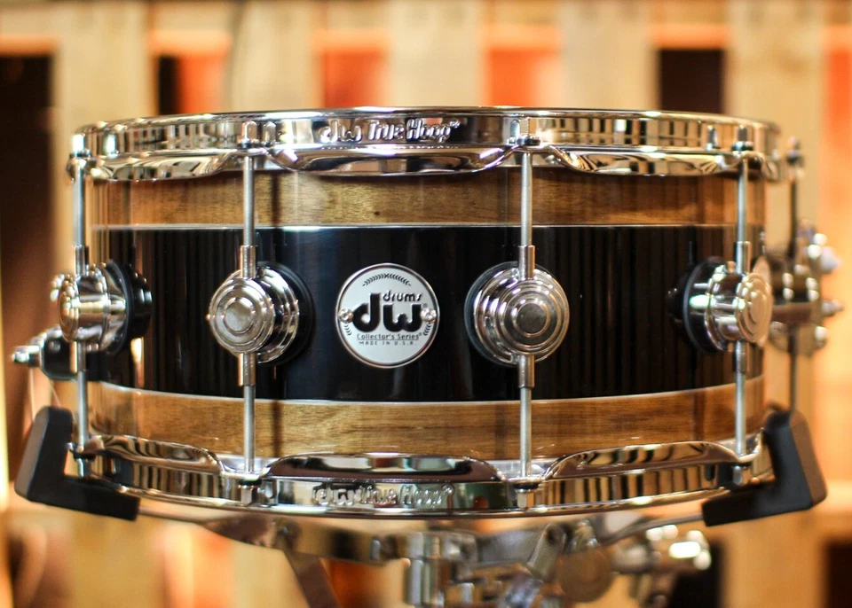 DW 6x14 Collector's Walnut Aluminum Reverse Edge Snare Drum - SO#1193561 - Image 1 of 4