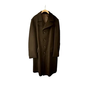 Sears Mens Store Traveler Knit Black Overcoat 44L - Picture 1 of 4