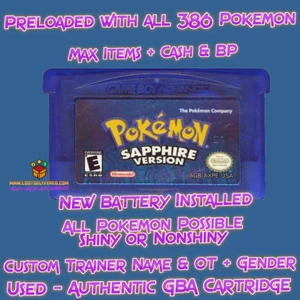 Pokemon Sapphire Authentic Gameboy Advance GBA | all 386 Pokemon - Picture 1 of 12