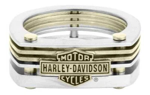 Harley-Davidson ® Men's Stainless Steel Brass Bar & Shield Ring 198 / HSR0035 - Picture 1 of 3