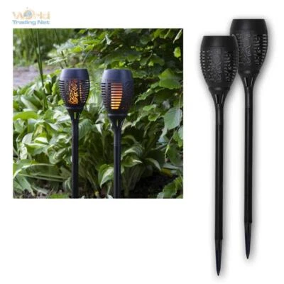 LED Solar Fackel-Leuchte bewegte Flamme Feuereffekt 50cm Deko-Garten-Fackel - Bild 1 von 4