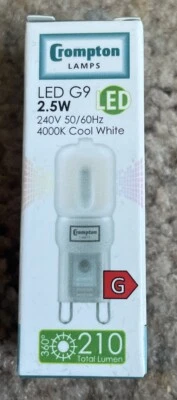 Crompton Lamps LED G9 2.5W 240V 50/60HZ, 2700K WARM WHITE - NEW BOXED - Image 1 of 4