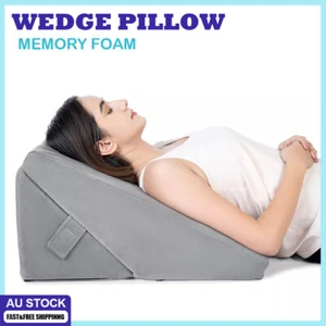 Memory Foam Adjustable Bed Wedge Pillow Cushion Neck Back Support Removable Case - Picture 1 of 7