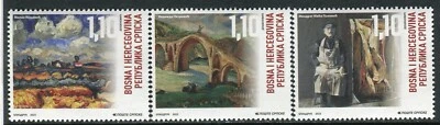 BOSNIA SERBIA(378) - Painting - N.Petrovic - M.Popovic - M.Konjovic-MNH Set-2023 - Image 1 of 2