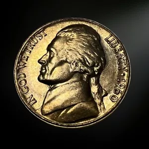 1960 P Philadelphia Jefferson Nickel Brilliant Uncirculated (BU) - Picture 1 of 2