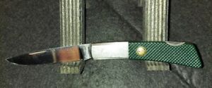 GERBER Silver Knight by Sakai Japan Pocket Knife Green Handle