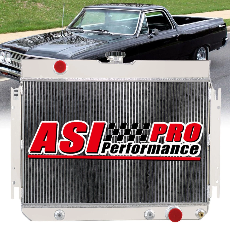 4ROW ALUMINUM RADIATOR For 1963-1968 65 CHEVY IMPALA, 1964-1967 EL CAMINO MALIBU - Image 1 of 4