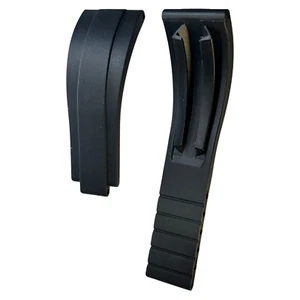 20mm Oysterflex Style Rubber Watch Band Replacement Strap - Picture 1 of 8