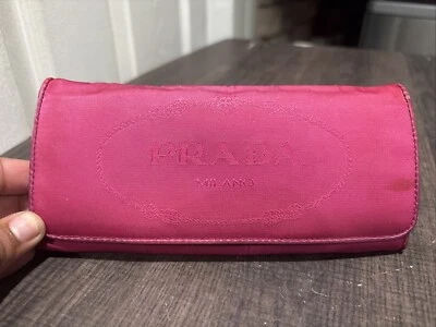 VTG Prada Pink Nylon Long Wallet - Image 1 of 4
