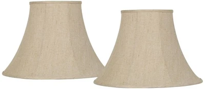 Juego de 2 pantallas de lámpara de campana Springcrest de lino beige 9x19x12,5 (araña) Foto 1 de 4
