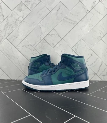 NUEVO Nike Air Jordan 1 Mid Teal Azul Francés W Talla 10.5 WMNS 9 PARA HOMBRES BQ6472-301 Foto 1 de 4