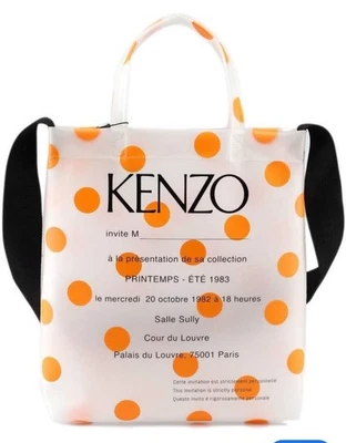 Bolsa tiracolo Kenzo autêntica convite laranja bolinhas grande shopper - Imagem 1 de 4