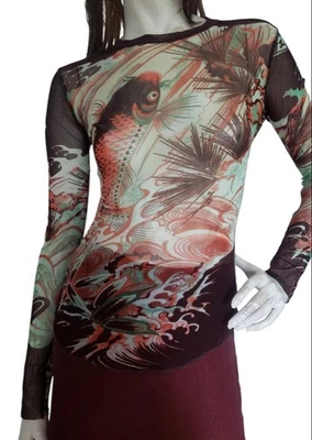 Top  Jean Paul Gaultier JPG vintage  En maille Carpe Koi  - Photo 1/4