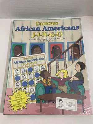 Vintage Famous African Americans J-I-N-G-O Bingo Style Game for Teachers New - Image 1 of 4