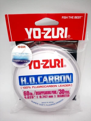 Yo-Zuri HD Carbono 100% Fluorocarbono Líder 60# X 30 yd Rosa Desapareciendo Foto 1 de 2