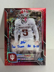 D’Angelo Ponds - 2025 Bowman Chrome University 1st Bowman Red Shimmer Auto /5 - Bild 1 von 1