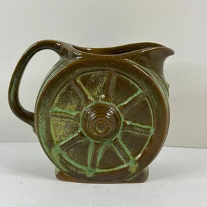 Vintage Frankoma Prairie grün Wagenrad Sahnekännchen Milchkännchen - Bild 1 von 7