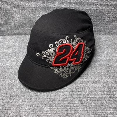 Boné Jeff Gordon 24 chapéu alça traseira masculino tamanho único preto vermelho NASCAR Racing Cadet - Imagem 1 de 4