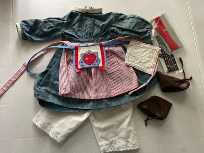 American Girl  Kirsten's Meet Dress, Shoes, Aprons, Ribbons, Hankie, Panteletts - Image 1 of 4