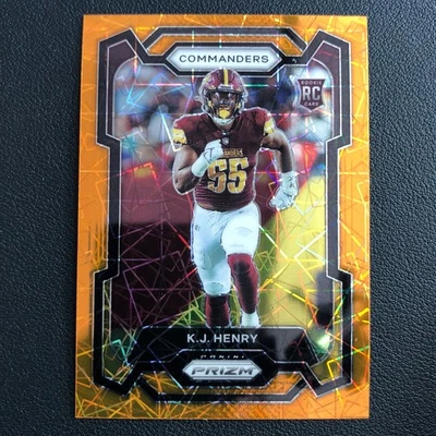 2023 Panini Prizm NFL #400 K.J. Henry Orange Lazer Prizm RC Commanders - Image 1 of 2