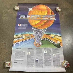 VTG 1982 Sun Co Atomic Sunsphere Poster Knoxville World Fair Tennessee - Picture 1 of 9