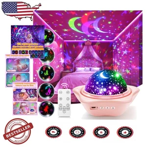 Rechargeable Kids Night Light Projector 6 Films Dimmable 360° Silent Rotation - Picture 1 of 9