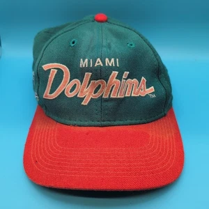 VTG Miami Dolphins Hat Sports Specialties Script Cap Fitted S/M The Twill Wool - Picture 1 of 12