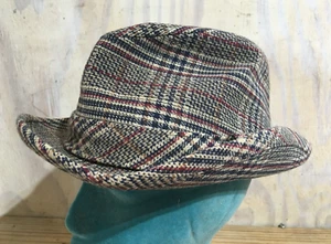 Vintage Dobbs Men's Plaid Fedora Hat Size 7 1/8" - Picture 1 of 11