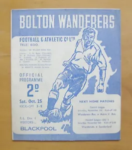 BOLTON WANDERERS v BLACKPOOL 1947/1948 *Excellent Condition Football Programme* - Picture 1 of 3