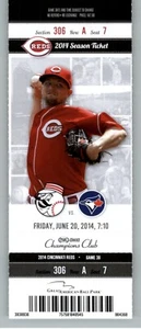 Toronto Blue Jays vs Cincinnati Reds 6/20/2014 Full Ticket - Jumbo Diaz Debut - Picture 1 of 2