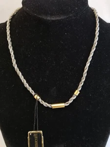 Vintage Accessocraft Silver Toned Rope Chocker With gold Accents Tag still on - Picture 1 of 6