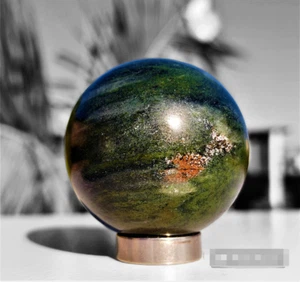 Small 50MM A+ Natural Green Jade Stone Metaphysical Healing Power Sphere Ball - Picture 1 of 7