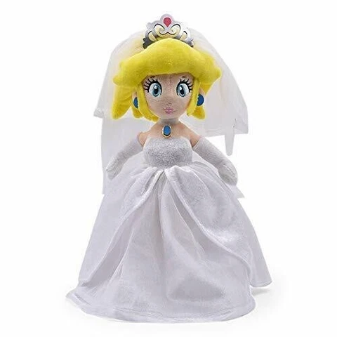 Super Mario Bros Wedding Princess Peach Plush Doll Stuffed Animal Toys 13" Cover